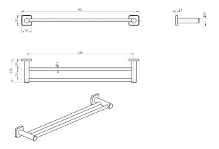 Вешалка для полотенец Wonzon & Woghand WW-V1102-GM тёмный графит